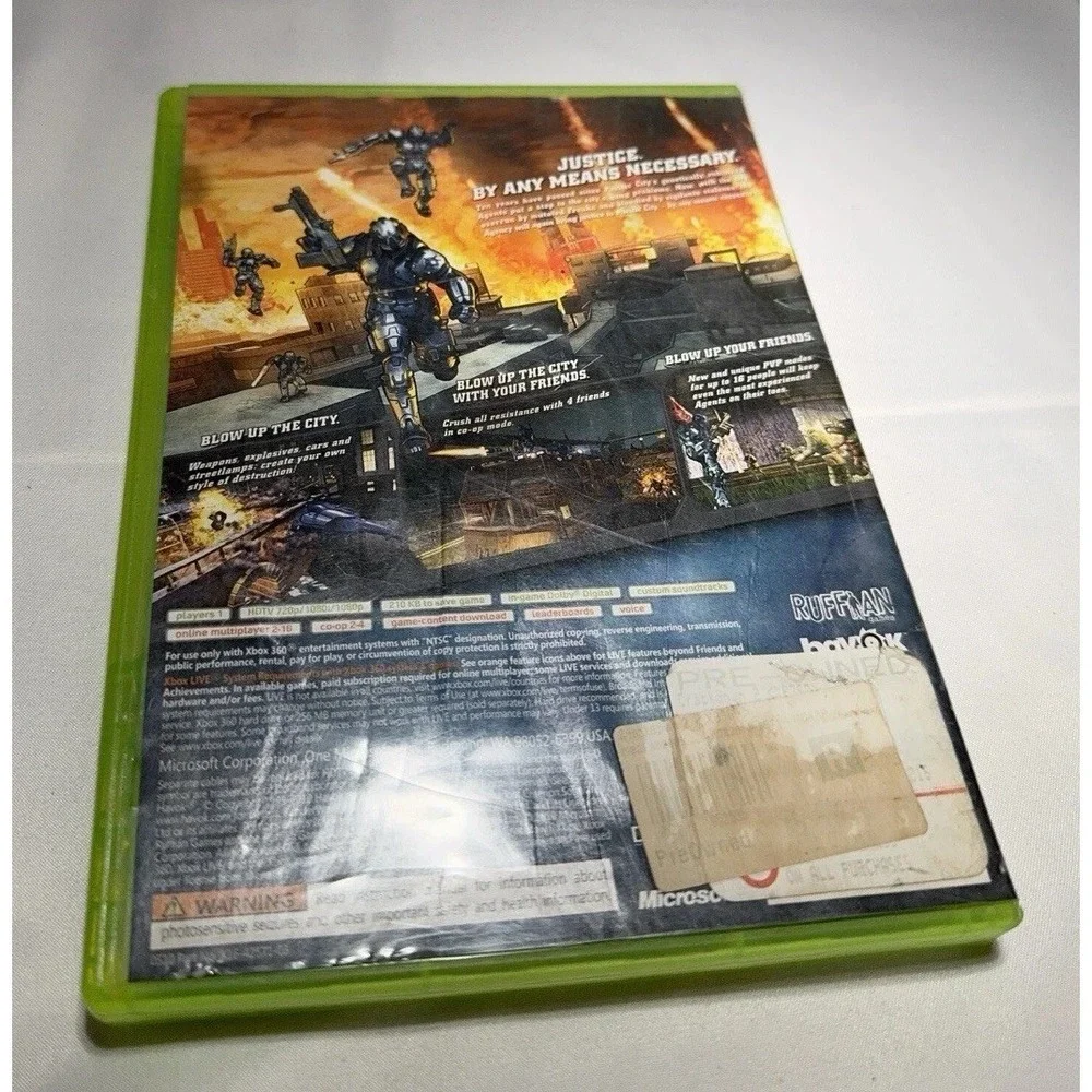 CRACKDOWN 2‎ game complete w/ manual, map & unused download code XBOX 360